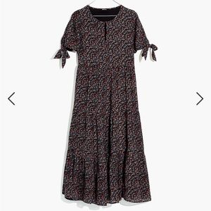 Madewell Fieldwalk Tie Sleeve Tiered Maxi Dress XS